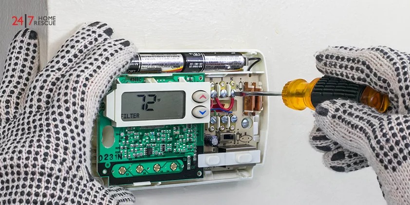 The Boiler is not Responding to the Thermostat - Problem Solved! An Engineer is Cleaning Thermostat