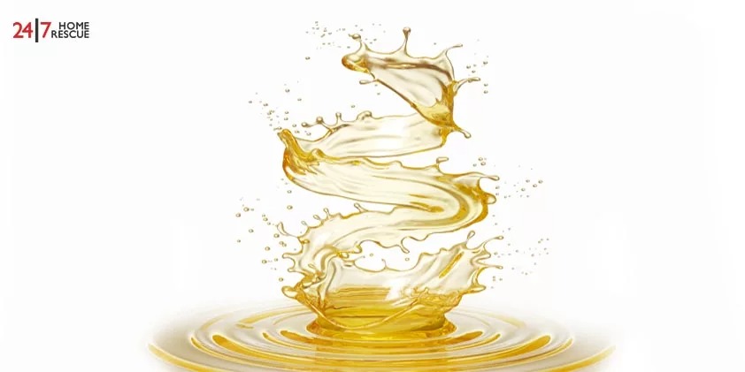 Oil in the shape of a spiral