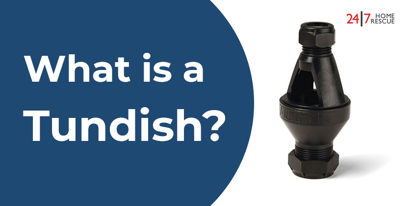 Image featuring a black altecnic tundish used for safe overflow in plumbing
