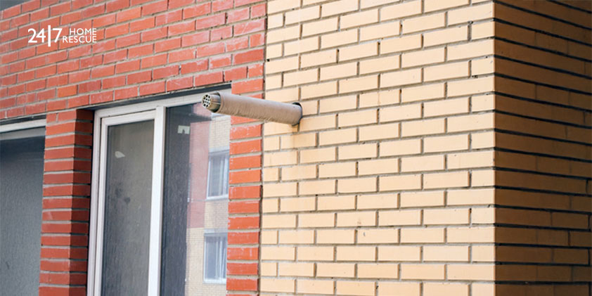 Chimney of a gas boiler of house