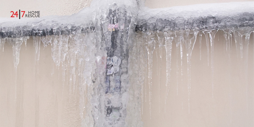 A frozen condensate pipe