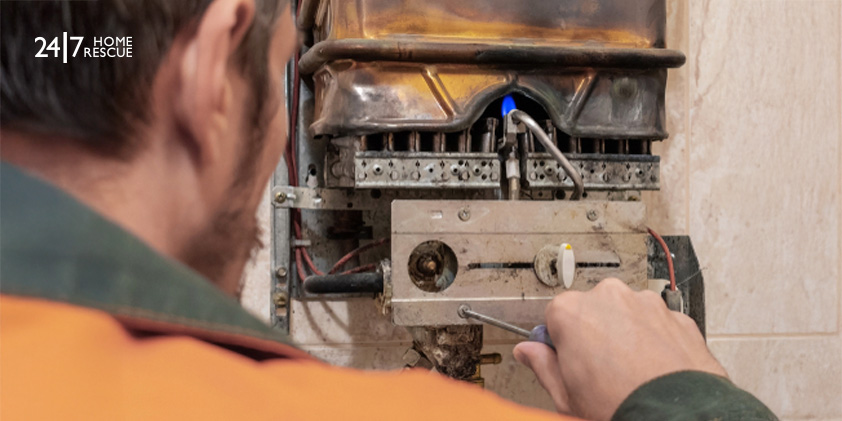 Man fixing spark generator