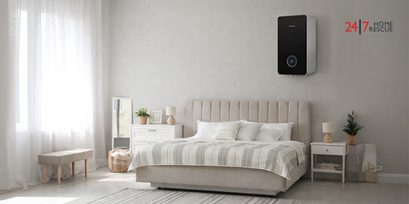 A picture showing a boiler in a bedroom