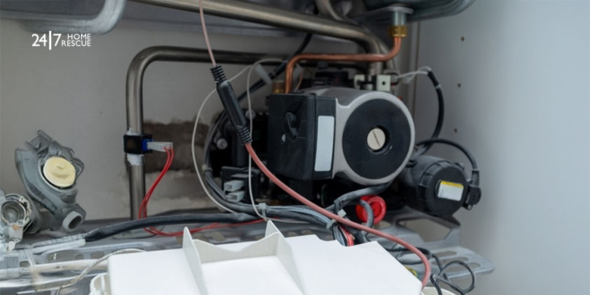 A picture showing heating components of a boiler 