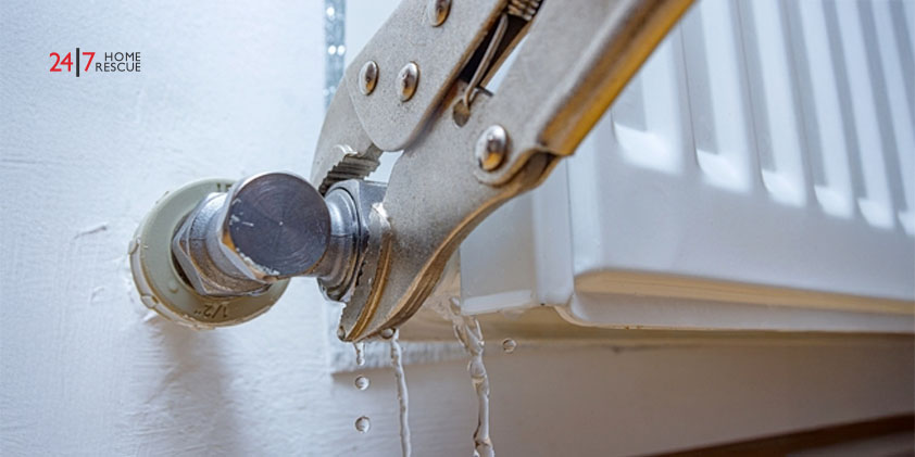 An image showing leaking pipes in a boiler