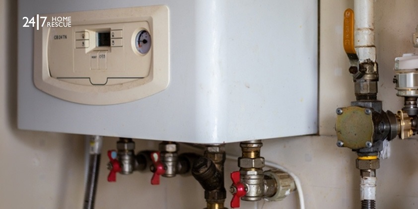A gas boiler installed in a household