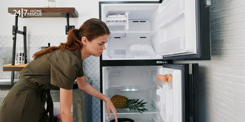 A woman wondering what’s wrong with her fridge freezer