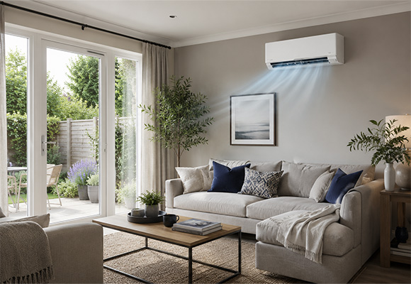 Wall-mounted home battery storage unit professionally installed in a garage